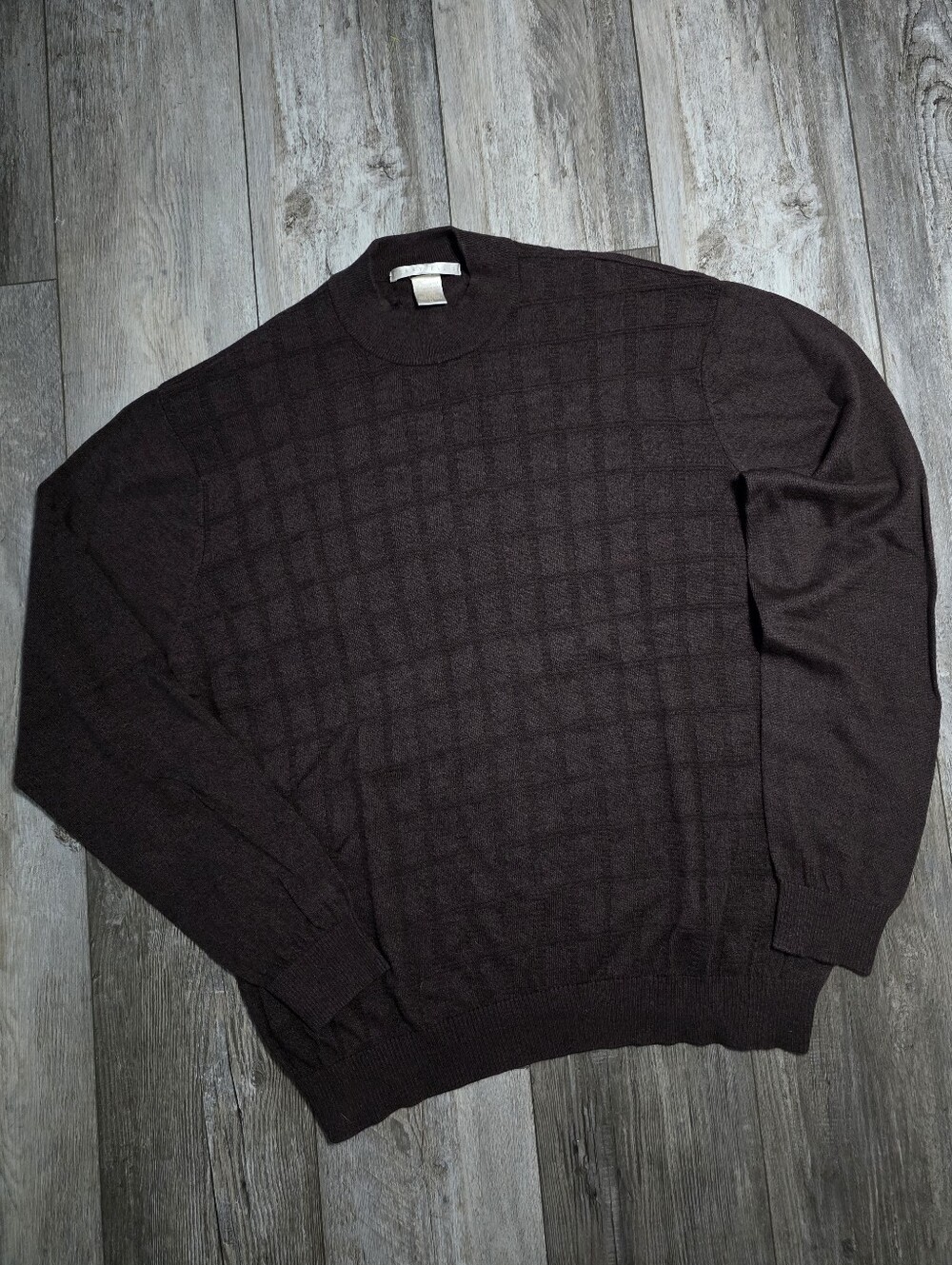 Perry Ellis Men's Vintage Silk Cotton Blend Textured Crewneck Sweater Sz XL